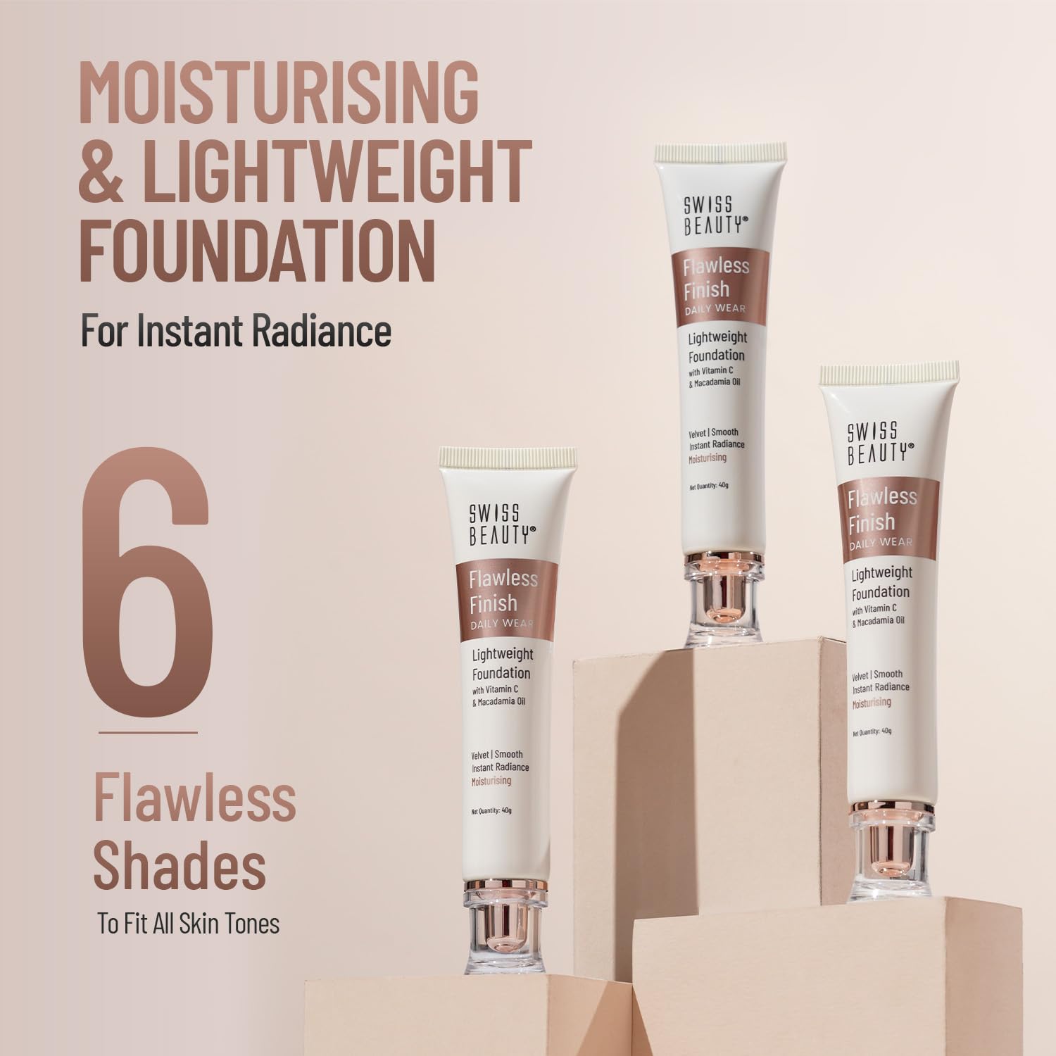 Swiss Beauty Flawless Finish Foundation | Medium Coverage , 50gm
