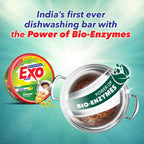 Exo Round Dishwash Bar 700gm X 2 | Complete Dishwashing Solution With Anti-Bacterial Efficacy & Goodness of Ginger Remove Tough Grime Stains With Ease | Experience Hygienic & Superior Cleaning