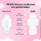 Plush Ultra-Thin Sanitary Napkins for Women, 42 Pcs | SUPER SAVER PACK | 24 XL Pads (Light-Medium Flow), 18 XXL Pad (Heavy Flow), 4 Panty Liners | 100% Rash-Free | Pure U.S. Cotton Sanitary Pads | No Fragrance | No Toxic-Chemicals