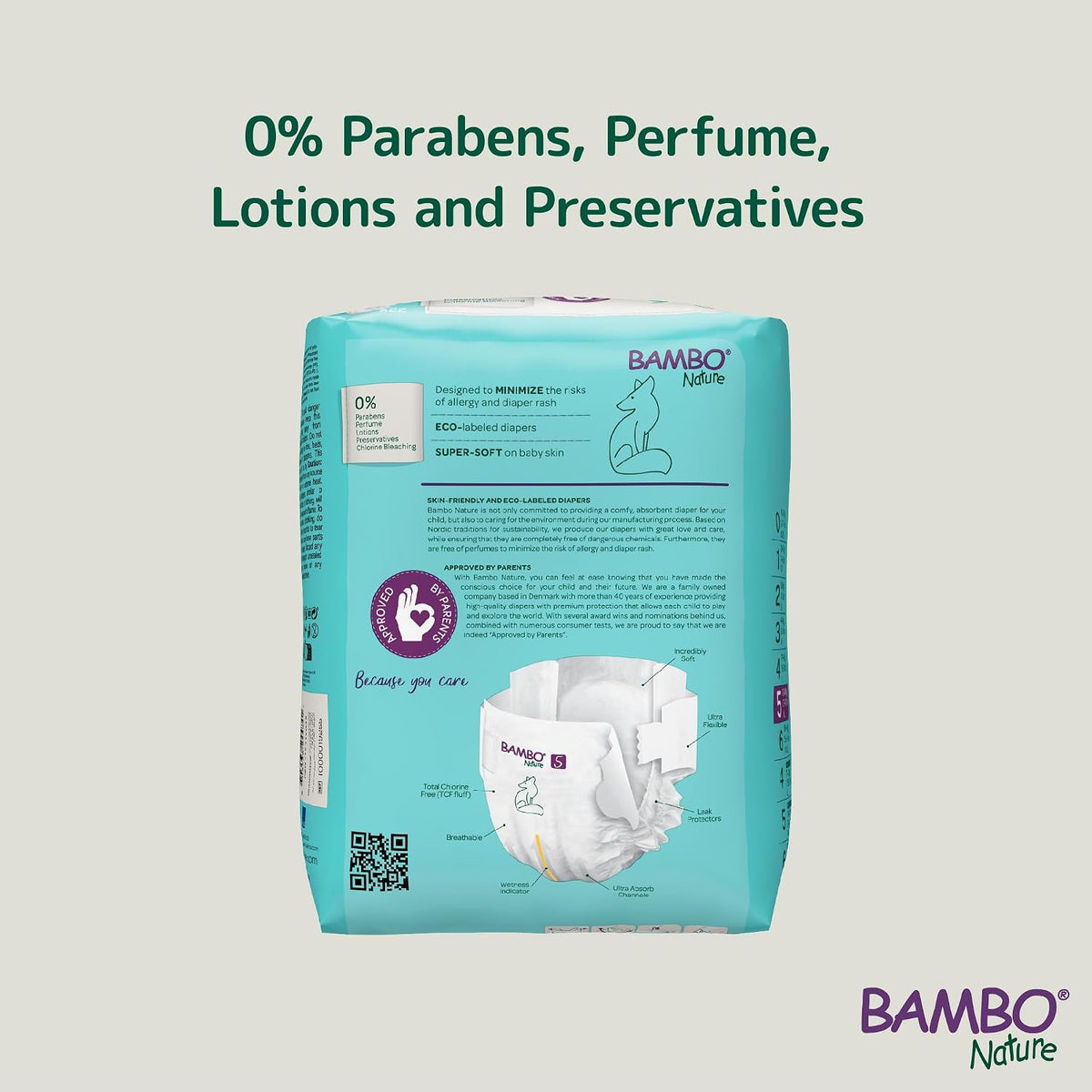 Bambo Nature Premium Baby Tape Diapers for Kids XL Size (12-18 Kgs), Super Absorbent, Breathable, Extra Soft, Dermatologically Tested, Hypoallergenic Infant Nappies With Wetness Indicator, 132 Count