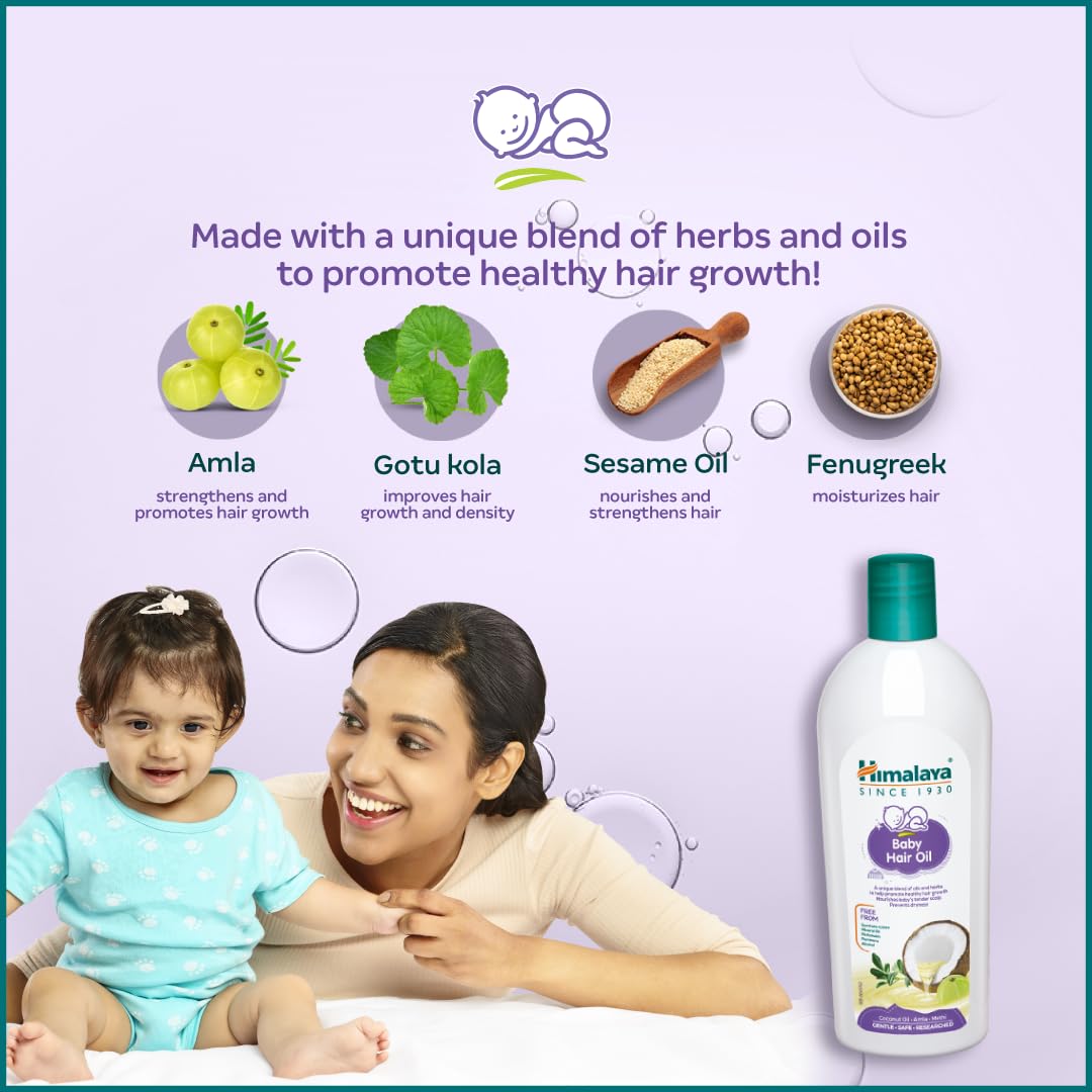 Himalaya Baby Hair Oil with Amla, Sesame &amp; Coconut oil – 200ml