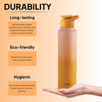CELLO Aqua Pro Max Stainless Steel Water Bottle 1000 ml Pink & Yellow | ISI Certified Single Wall Rust & Leakproof Fridge Safe Stylish Easy Grip Colorful Steel Water Bottle For Office & Daily Use