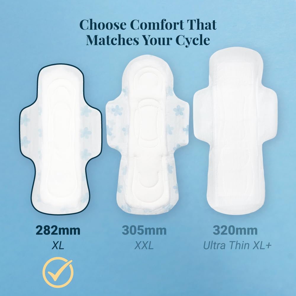 NIINE Naturally Soft XL Sanitary Pads for Women | 282mm Long | Cottony Soft Top Cover