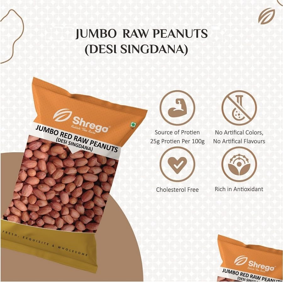 Shrego Jumbo Raw Peanut, Desi Singdana, Vacuum Packed (1 kg)