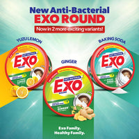 Exo Round Dishwash Bar 700gm X 2 | Complete Dishwashing Solution With Anti-Bacterial Efficacy & Goodness of Ginger Remove Tough Grime Stains With Ease | Experience Hygienic & Superior Cleaning