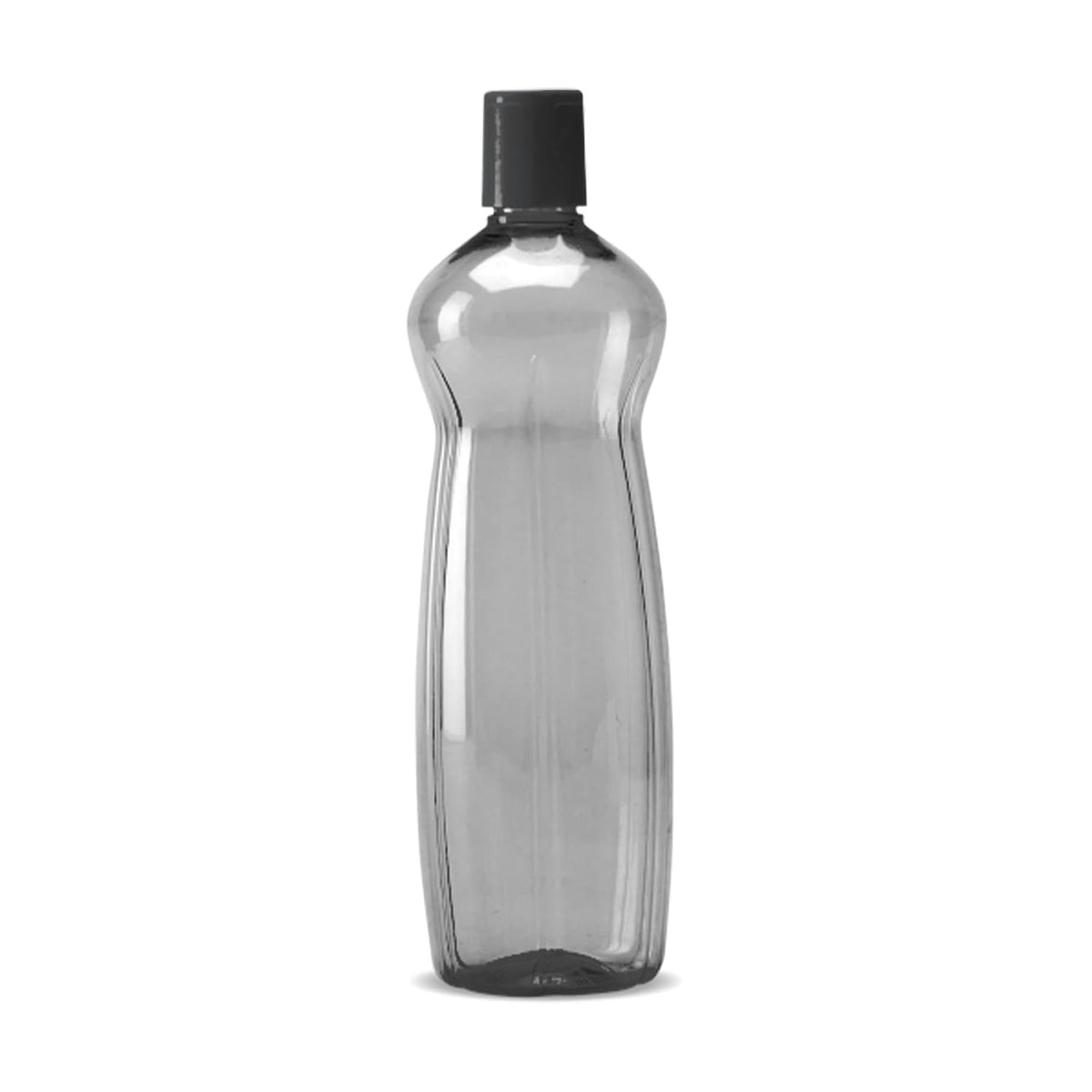 MILTON Pacific Pack of 6 Water Bottles, 1 Litre Each, Reusable Plastic Fridge Bottle Set, BPA Free and Leak Proof Bottles for Travel, Work, Grey