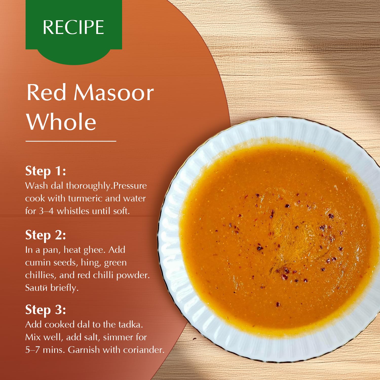 Amazon Brand - Vedaka Unpolished Red Masoor Dal (Whole) | 1 Kg