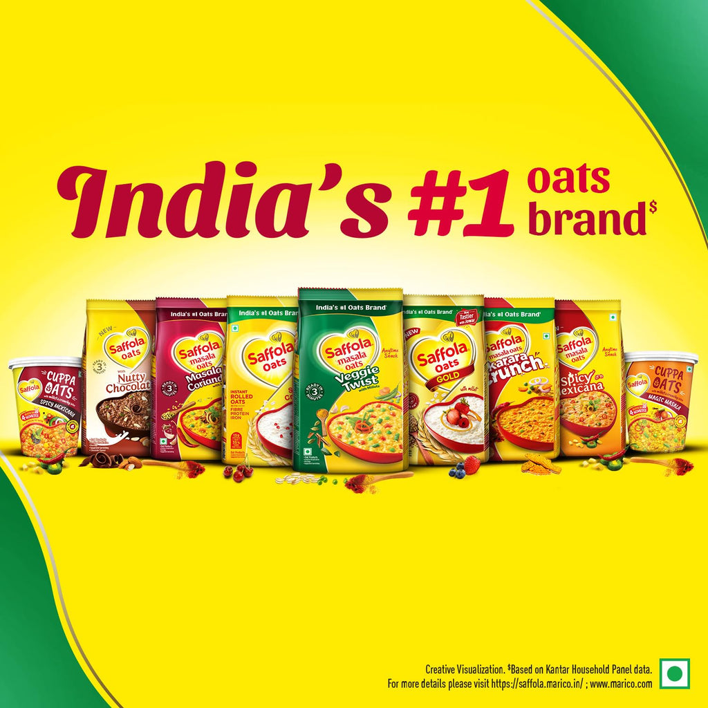 saffola Masala Oats | 1kg |Veggie Twist (Pack of 3)