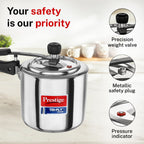 Prestige 3 Litre TRIPLY Svachh Inner Lid Pressure Cooker | Deep Lid for Spillage Control | Visual Pressure Indicator | Metallic Safety Plug | VPI | Gas & Induction Compatible | 5Y Warranty
