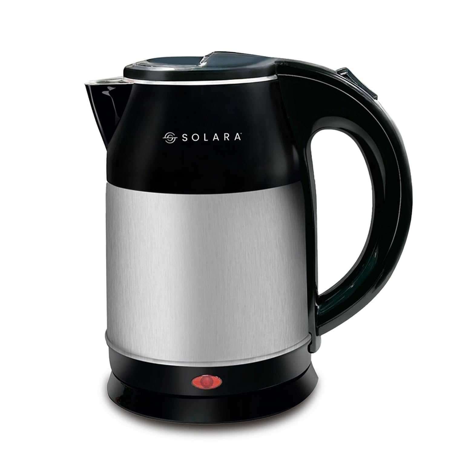 SOLARA Premium Electric Kettle Xtra Large, 1500 Watts, 1.8L Food Grade 100% Stainless Steel BPA-Free Cool Touch Tea Kettle with Overheating Protection, Cordless with Auto Shut-Off | Black