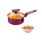 Wonderchef Bellagio Sauce Pan | 16 cm | 1.4 L | Non-Stick Ceramic Coating | Non-Toxic | Pure Aluminium | PFAS and PFOA Free | 3mm Thickness | Two-Tone Soft-Touch Handle & Knob | 2 Years Warranty