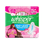 Whisper Ultra Skin Love Soft Sanitary Pads for Women, XL+ 15 Pads