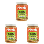 Pintola All Natural Peanut Butter Extra Crunchy 1kg  (Pack of 3)