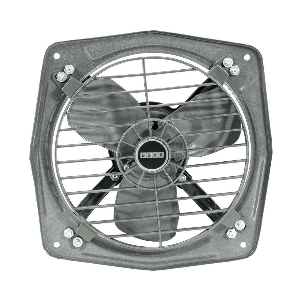 Usha Aeroclean 300 mm (12‑Inch) Exhaust Fan | Goodbye Oil & Dust Lacquer Coating | 100% Copper Motor | Scratch‑&‑Stain‑Resistant | Aerodynamically Balanced Blades | 2‑Year Warranty| Metallic Grey