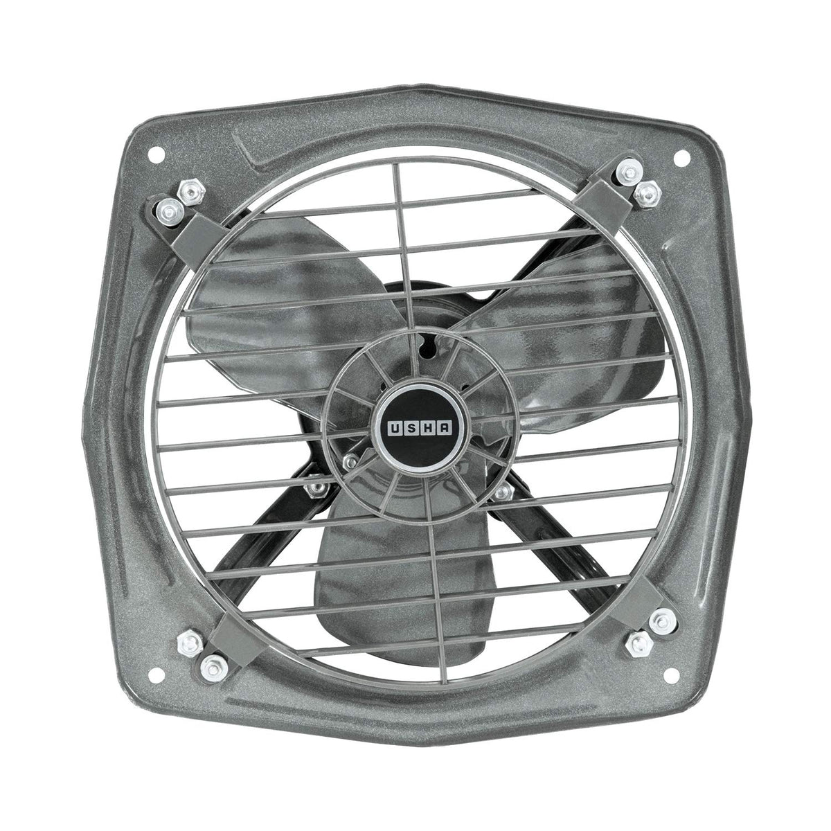 Usha Aeroclean 300 mm (12‑Inch) Exhaust Fan | Goodbye Oil & Dust Lacquer Coating | 100% Copper Motor | Scratch‑&‑Stain‑Resistant | Aerodynamically Balanced Blades | 2‑Year Warranty| Metallic Grey