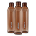 CELLO Venice Exclusive Edition Water Bottles Set of 3, 1000ml Each Brown | Unbreakable, Food Grade, Air Tight, Leakproof Bottle Set | Reusable Set of Fridge Pet Water Bottles For Home, Office, Gifting