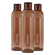 CELLO Venice Exclusive Edition Water Bottles Set of 3, 1000ml Each Brown | Unbreakable, Food Grade, Air Tight, Leakproof Bottle Set | Reusable Set of Fridge Pet Water Bottles For Home, Office, Gifting