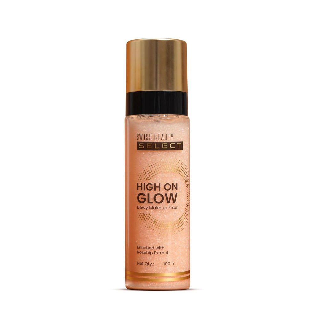 Swiss Beauty Select High on Glow Hydrating Fixer with glass-like glow