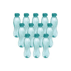 MILTON Oscar 1000 Pet Water Bottles, 1 Litre Each, Set of 12, Blue, Reusable Plastic Fridge Bottle Set, BPA Free and Leak Proof Bottles for Travel, Work