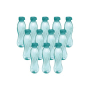 MILTON Oscar 1000 Pet Water Bottles, 1 Litre Each, Set of 12, Blue, Reusable Plastic Fridge Bottle Set, BPA Free and Leak Proof Bottles for Travel, Work