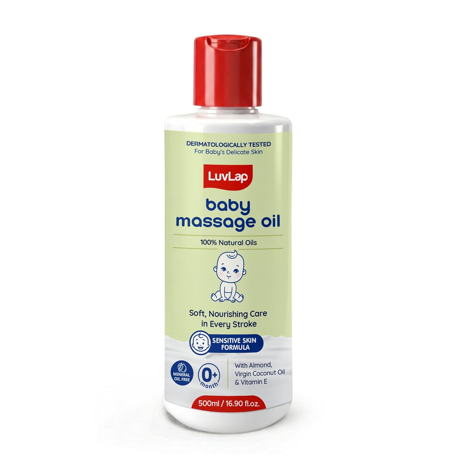 LuvLap Baby Massage Oil with Almond, Virgin Coconut Oil &amp; Vitamin E