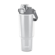 MILTON Impulse 1000 2-in-1 Sip or Gulp Lid Plastic Tumbler 1 L | Carry Warm & Cold Water Bottle with Sturdy Handle | Leak-Proof, BPA-Free | Perfect for Office, Gym, Travel for Men and Women, White