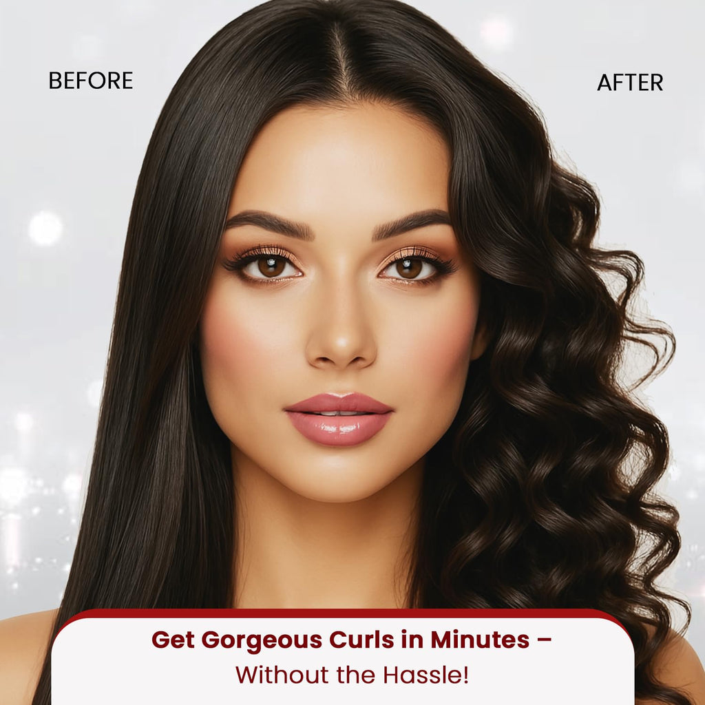Urban yog MakeMeeBold Automatic Hair Curler| Easy Two-Way Curling Iron with 4 Temperature Settings | Gifts for woman | Anti-Scald Design, Quick Curls in 10-15 Min, Tangle-Free