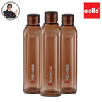 CELLO Venice Exclusive Edition Water Bottles Set of 3, 1000ml Each Brown | Unbreakable, Food Grade, Air Tight, Leakproof Bottle Set | Reusable Set of Fridge Pet Water Bottles For Home, Office, Gifting