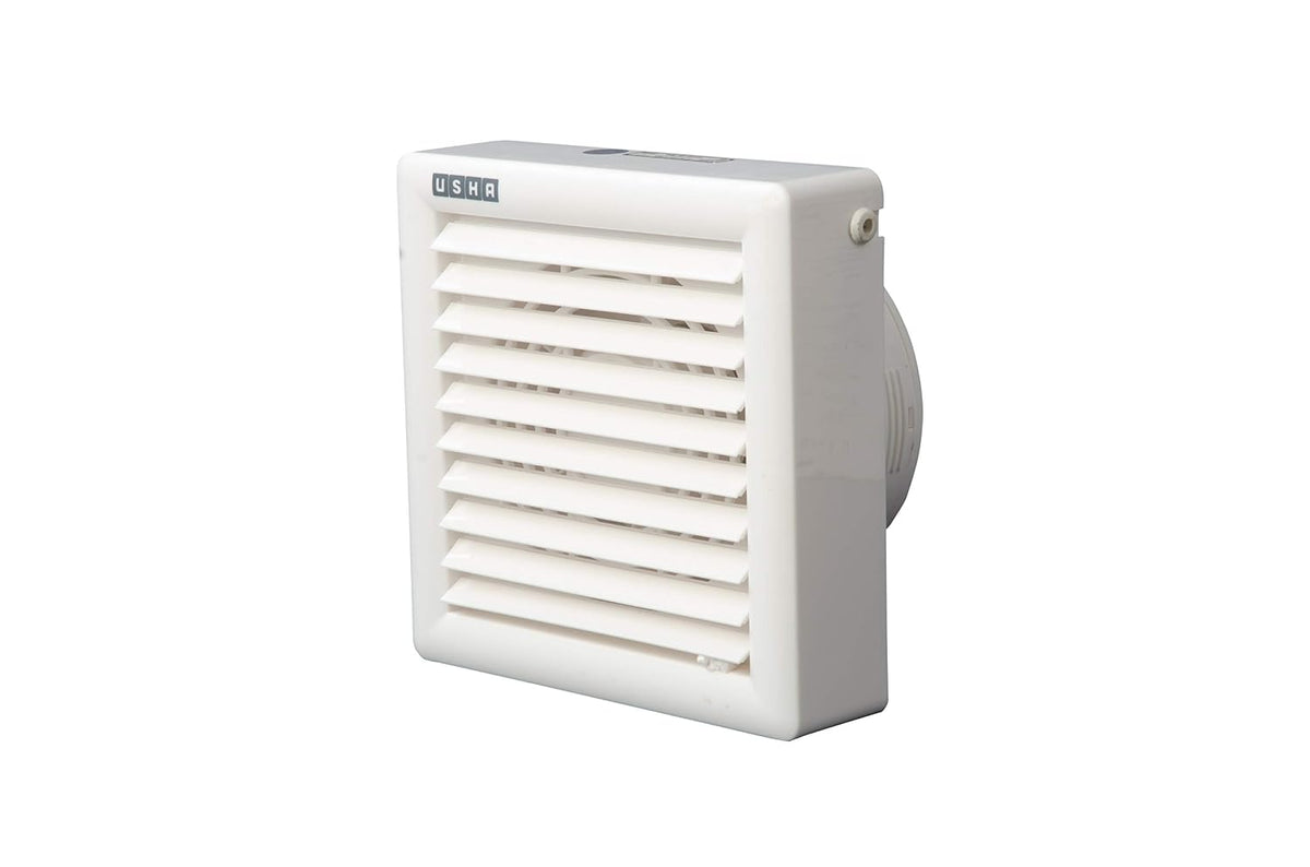 Usha Crisp Air Premia BV 150 mm (6‑Inch) Exhaust Fan for Bathroom| 100% Copper Motor | Automatic Front Shutter | Low‑Noise | Rust‑Proof Body & Blades | White