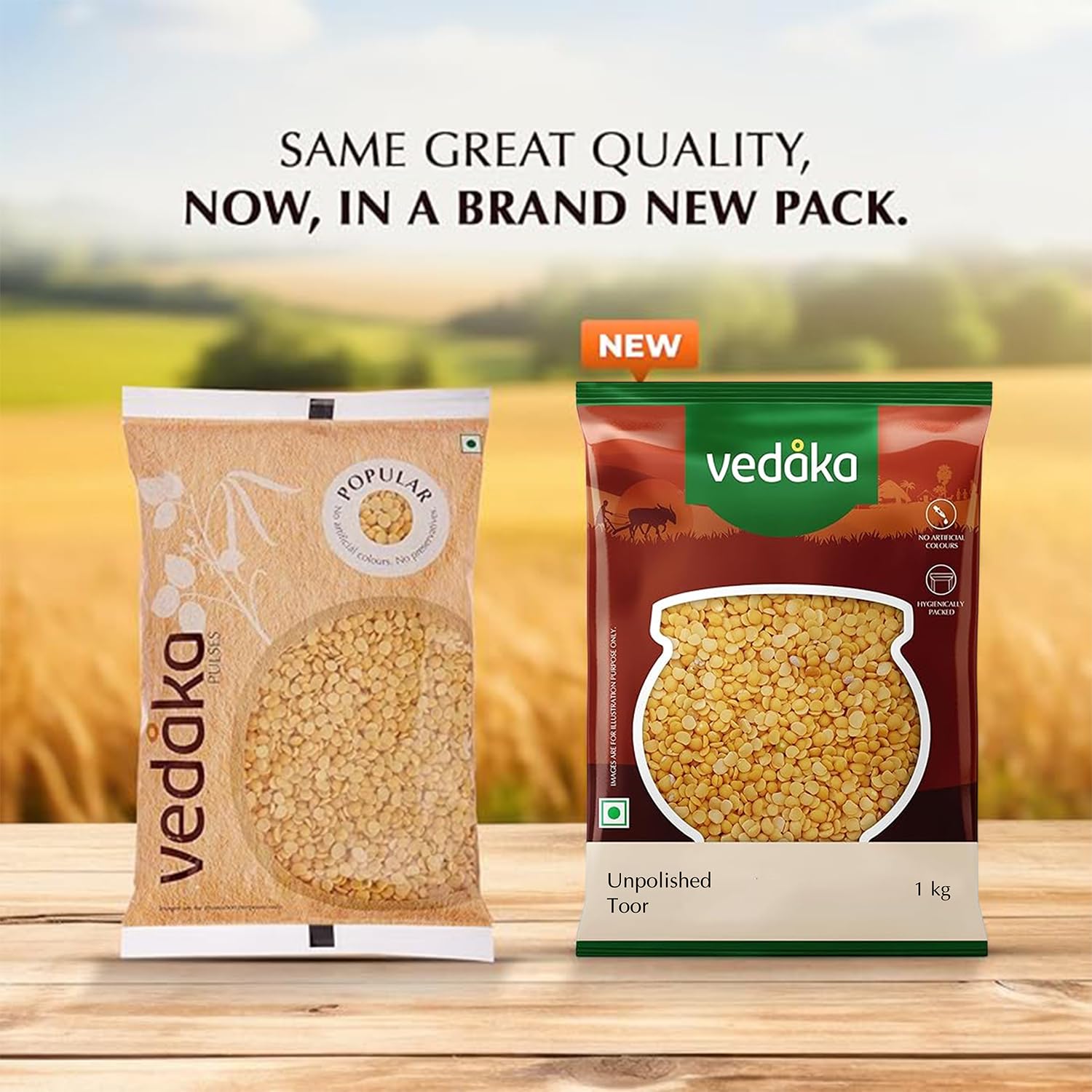 Vedaka Unpolished Toor Dal (Arhar Dal) | 1 Kg