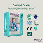 Bambo Nature Premium Baby Pants Diapers for Kids XL Size (11-17 Kgs), Super Absorbent, Breathable, Extra Soft, Dermatologically Tested, Hypoallergenic Toddler Nappies With Wetness Indicator, 19 Count