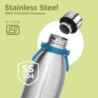 Milton Duo 2200 Thermosteel 24 Hours Hot and Cold Water Bottle with Handle, 2.02 litres, Silver