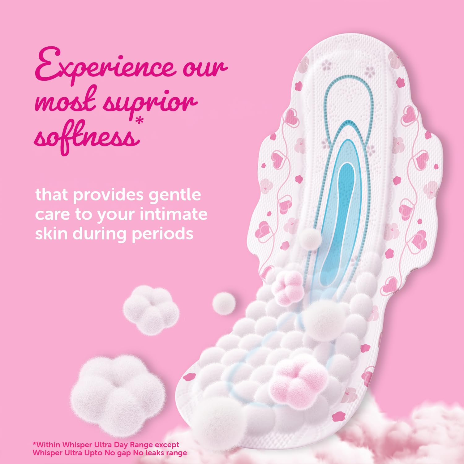 Whisper Ultra Skin Love Soft Sanitary Pads for Women, XL+ 30 Pads