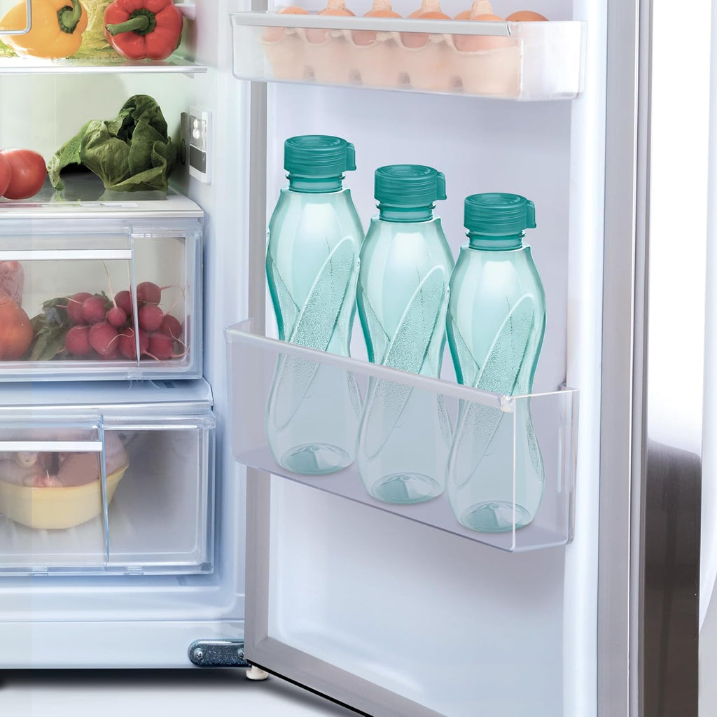 MILTON Oscar 1000 Pet Water Bottles, 1 Litre Each, Set of 12, Blue, Reusable Plastic Fridge Bottle Set, BPA Free and Leak Proof Bottles for Travel, Work