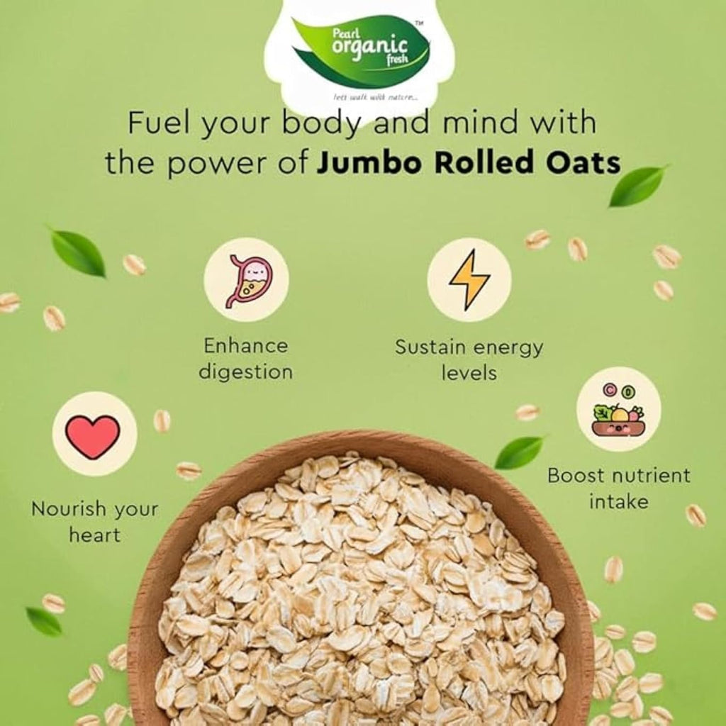 Pearl Organic Fresh Rolled Oats 800gm
