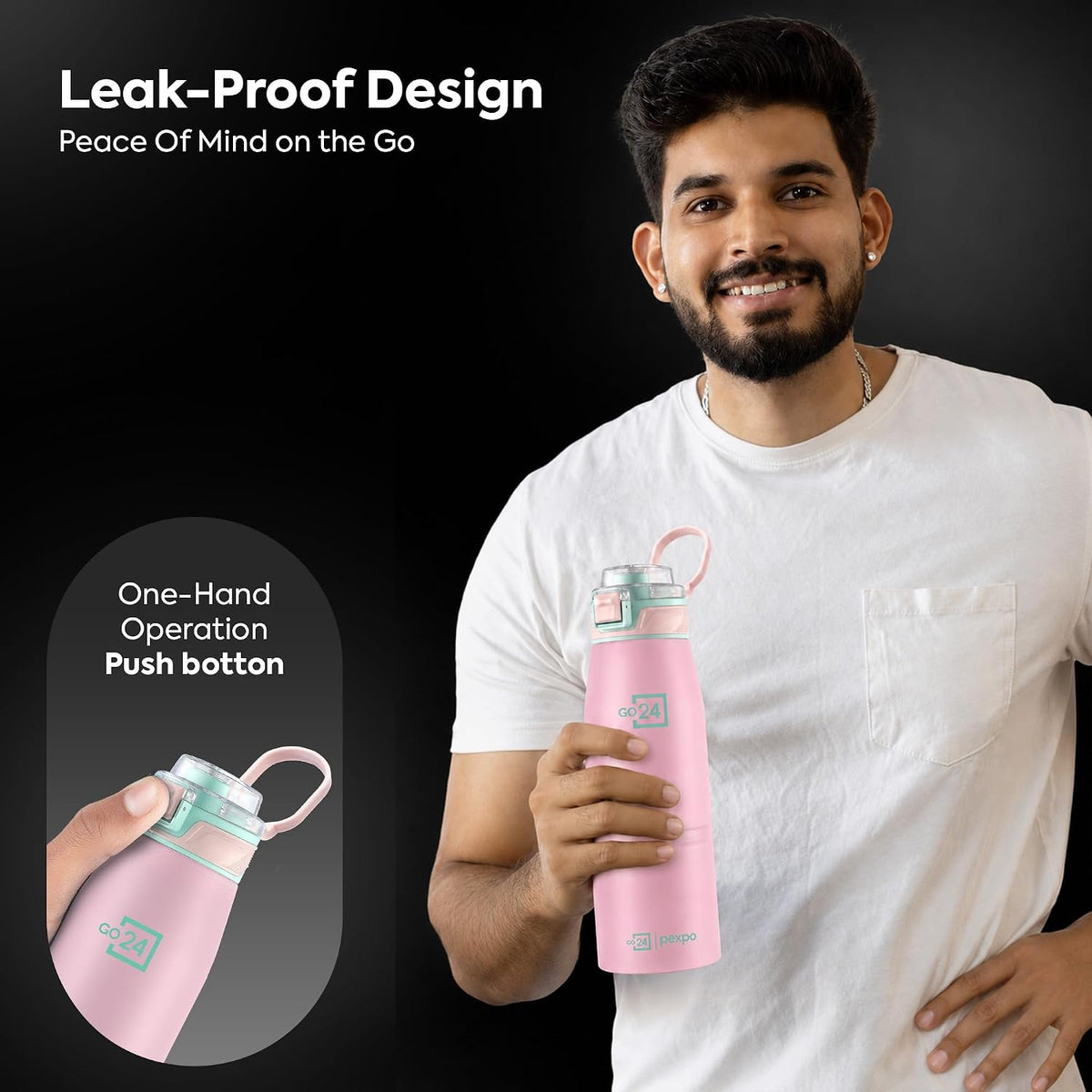 Stainless Steel Water Bottle Atlas Baby Pink 740ml