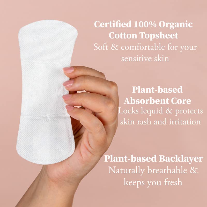 Anandi Panty Liners For Women | Daily Use Liners 190mm - 80 Pieces | Biodegradable Compostable Organic Liner | Certified 100% Organic Cotton Top Sheet