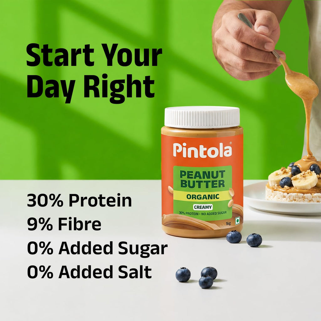 PINTOLA Organic Peanut Butter (Creamy) (1kg)