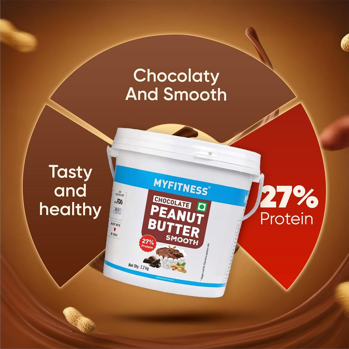MYFITNESS Peanut Butter Chocolate Spread Smooth 510g