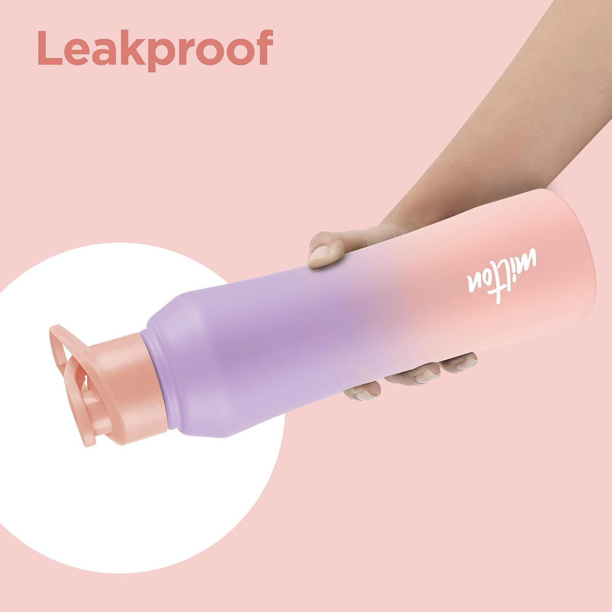 MILTON Comet 1000 ISI Certified Stainless Steel Water Bottle I Leak Proof I Rust proof I Single Walled I Ideal for Office, School, Home, Gym, 1000 ml, Purple & Pink