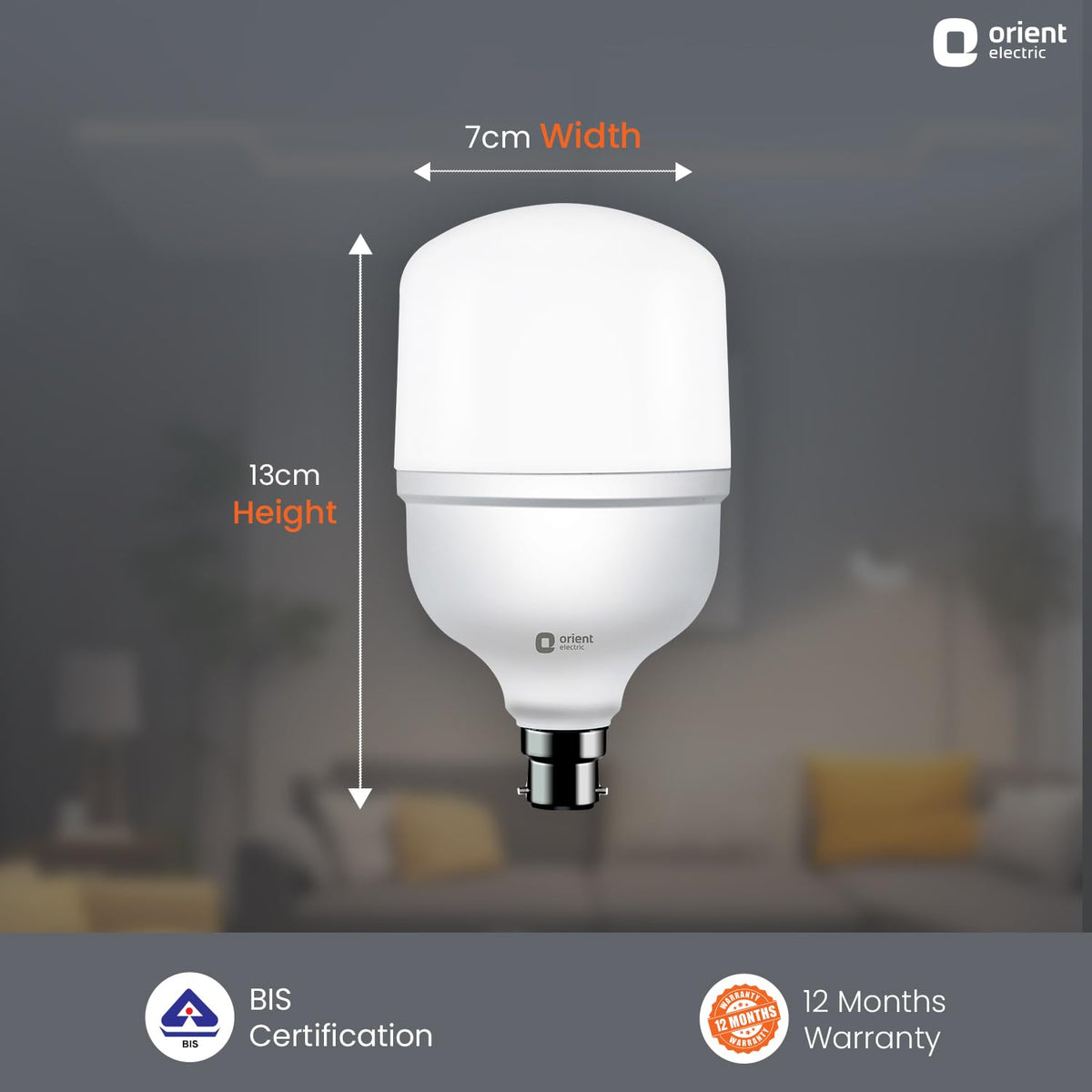 Orient Electric ETERNAL SHINE LED BULB 20W, 2000 lm, Cool white (6500K), B22, Pack of 1