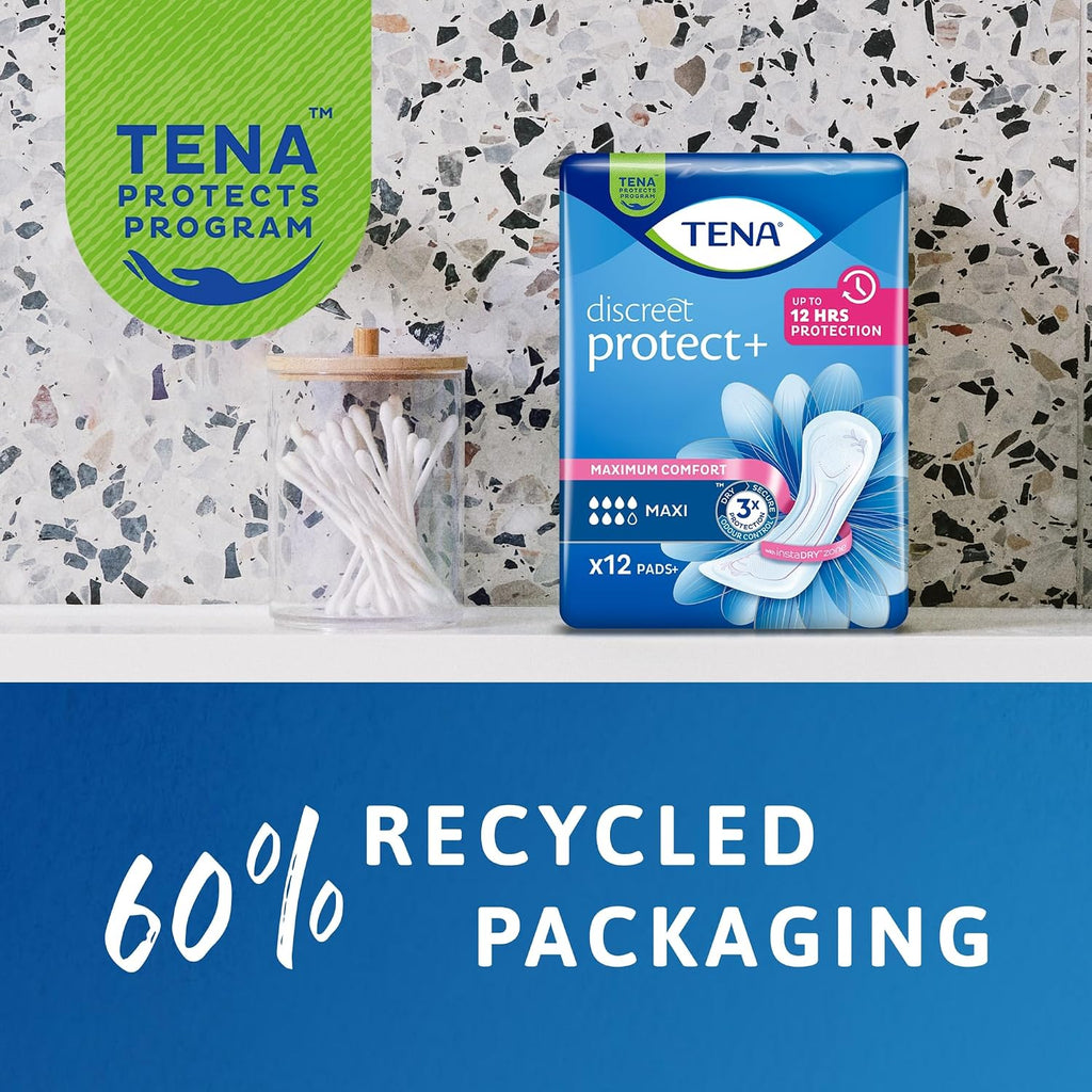TENA Lady Maxi Bladder Control Pads for Heavy, Unexpected Urine Leaks | 18 Pcs | Postpartum or Post-surgery Pad | 37.7 Cm Long | Incontinence Pads | World's Leading Incontinence Brand