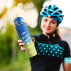 MILTON Plastic Gen'Z 1000 Motivational Sipper Water Bottle(Never Give Up)For Adults,Kids,BPA-Free,Leak-Proof,Flip-Top Cap,One-Hand Locking Lid,Easy-To-Carry Strap,Set Of 2,1000 Ml Each,Blue