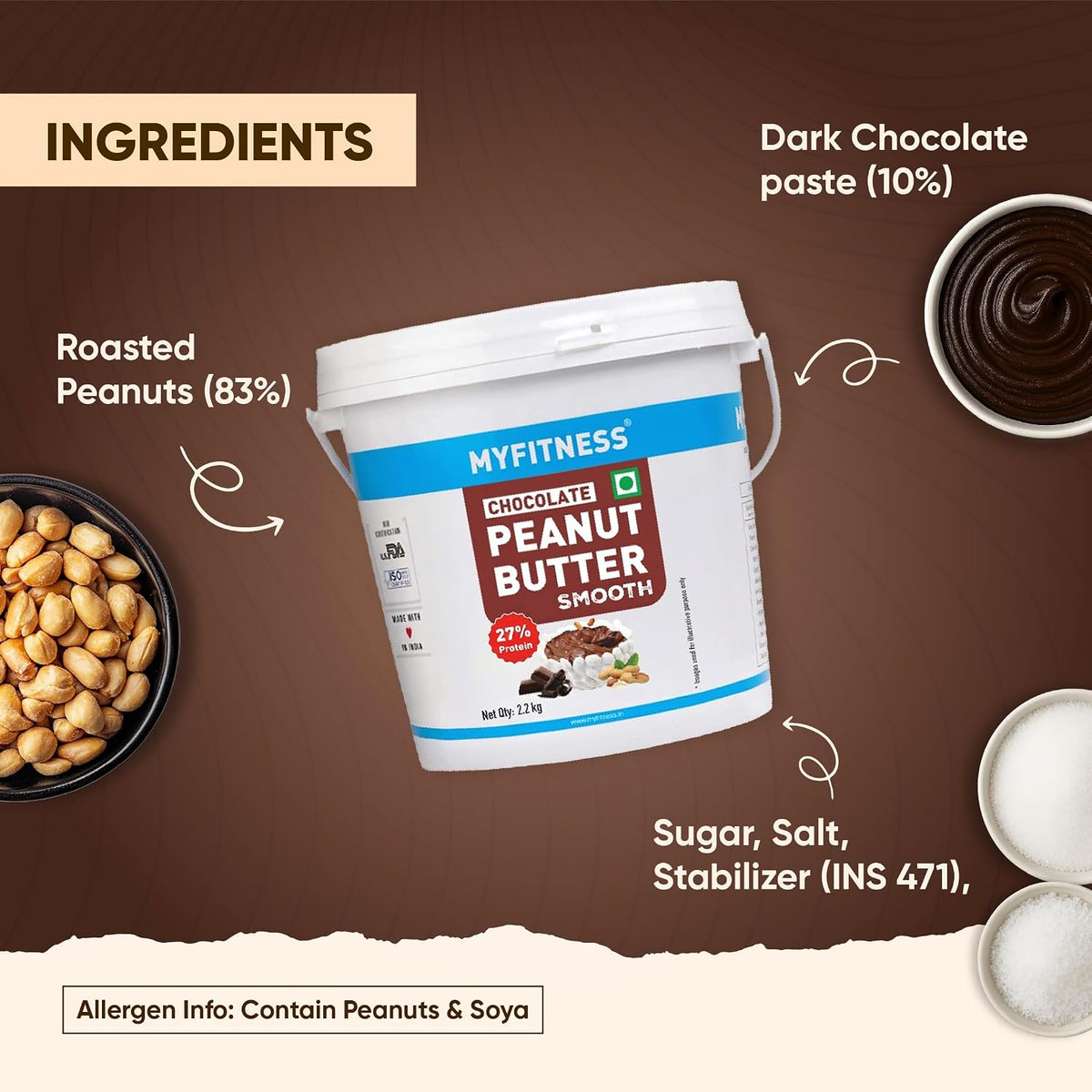 MYFITNESS Peanut Butter Chocolate Spread Smooth 510g
