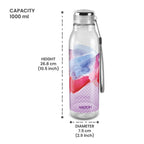 MILTON Helix 1000 Water Bottle, 1 Litre, Reusable Plastic Fridge Bottle, BPA Free and Leak Proof Bottles for Travel, Work, Pack of 1, Purple