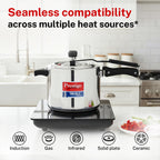 Prestige 5 Litre Triply Svachh Inner Lid Pressure Cooker|Gas & Induction Compatible|Deep lid for spillage control|Triply body for even heat distribution|Low Cooking Oil|5 Years Warranty|ISI Certified