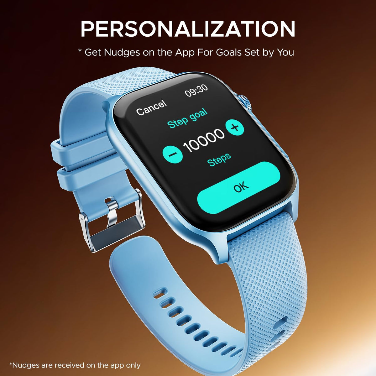 boAt Ultima Ember smartwatch with 1.96” AMOLED Display, AOD, Personalized Fitness Nudges, Functional Crown,100+ Sports Modes, Create Your Own Watchface, smartwatch for man and Woman (Mist Blue)