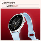 boAt Chrome Iris Fashion Smart Watch for Women - Elegant Ultra-Sleek Dial, Light-Weight Metal Body, 1.32" AMOLED Display, 1000 Nits, AOD, Female Wellness Tracking Watch for Woman (Frosted Sky)