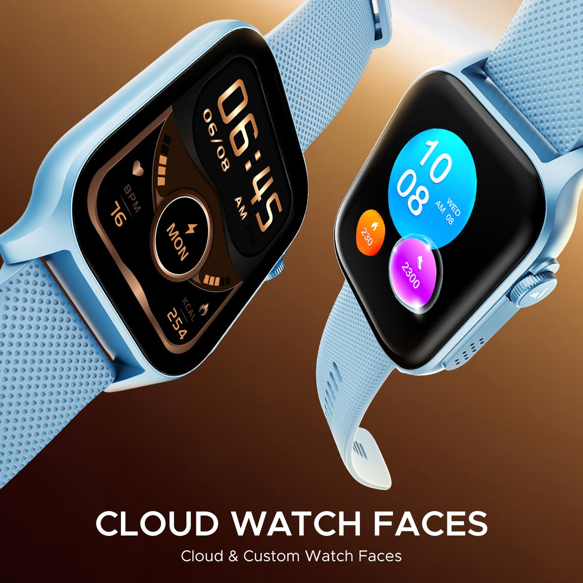 boAt Ultima Ember smartwatch with 1.96” AMOLED Display, AOD, Personalized Fitness Nudges, Functional Crown,100+ Sports Modes, Create Your Own Watchface, smartwatch for man and Woman (Mist Blue)
