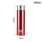 CELLO H2O Stainless Steel Water Bottle for Office & Daily Use 1000 ml, Red | Single Wall Freezer & Fridge Safe, Lightweight & Stylish Leakproof Rustproof Steel Water Bottle for School, Gym & Travel